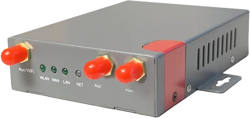 A SwypConnect 4G LTE router with twin antennas